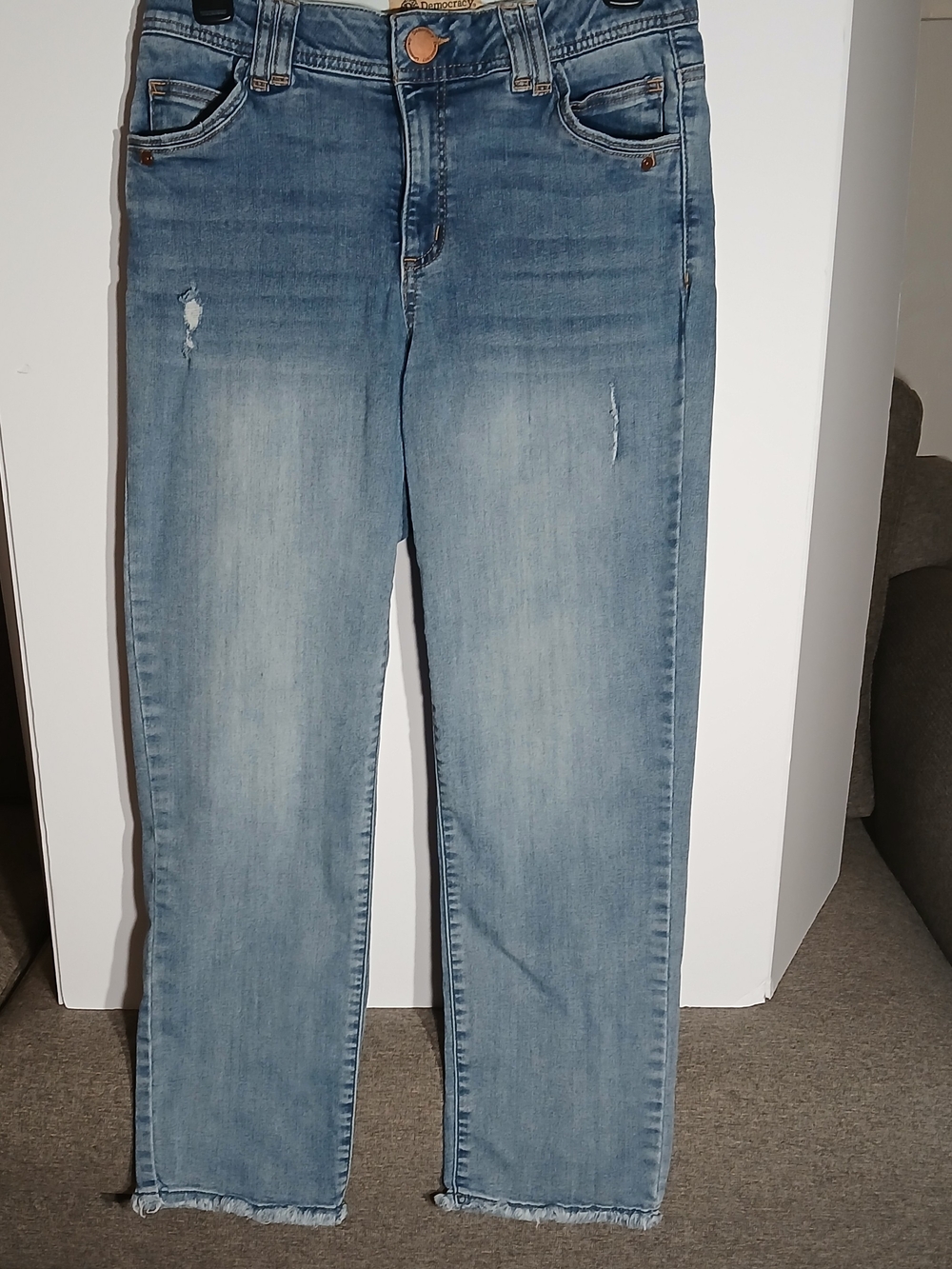 Democracy Faded Light Blue Straight-Leg Jeans 6